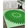 thumbnail image 3 of Ahgly Company Machine Washable Indoor Square Transitional Jade Green Area Rugs, 5' Square, 3 of 7