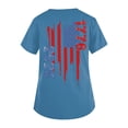 thumbnail image 4 of Women 250 Anniversary Scrub Shirt Letter Print 1776-2026 V Neck Tops Short Sleeve Moisture Wicking Regular Fit Summer Shirts with Pockets, #01 Royal Blue, M, 4 of 4