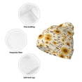 thumbnail image 3 of Yiaed Brown Leaf Sunflower Print Winter Beanie for Men Women, Fleece Lined Beanie Soft Warm Knit Hat Ski Stocking Cuffed Ca, 3 of 6