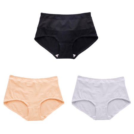 

3Pack Womens Sexy Underwear Panties High Waisted Plus Size Ladies Brief L-2XL