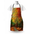thumbnail image 3 of Rustic Apron, North Woods Falling Leaves Fall Park Road Autumn Leaves Seasonal Colors Romantic, Unisex Kitchen Bib with Adjustable Neck for Cooking Gardening, Adult Size, Multicolor, by Ambesonne, 3 of 4