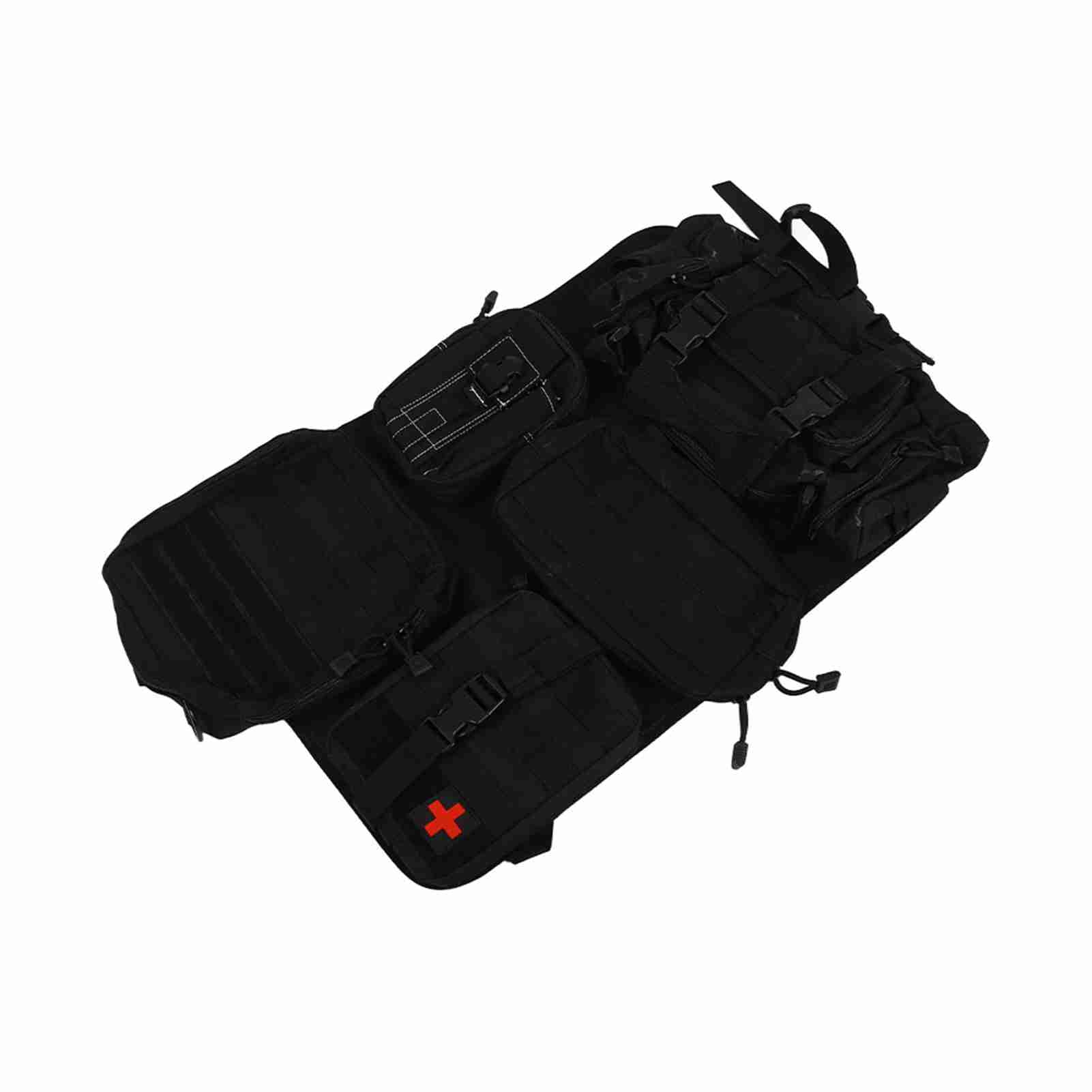Molle Car Seat Back Organizer, Adjustable Strap, 5 Molle Bags, Vehicle Storage Space, Fabric Material, Ideal For Cars, Trucks & SUV, 21x14.5in, 3lbs