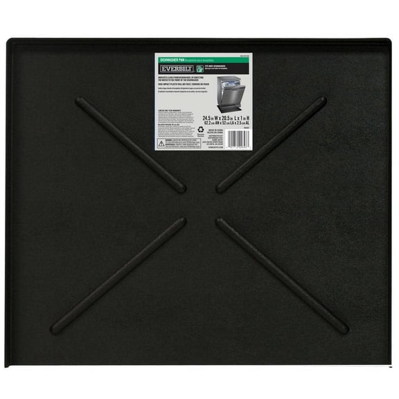 24.5 in. x 20.5 in. Black Dishwasher Pan