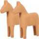 thumbnail image 1 of Wood Horse Figurine Home Decor Wooden Horse Decoration Coffee Shop Minimalist Design 7.3×6.5×1.6in 2Pcs, 1 of 4