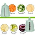 thumbnail image 5 of 5-in-1 Rotary Cheese Grater Vegetable Slicer, 5 Interchangeable Blades Food Shredder with Anti-Slip Reinforced Suction Base, Kitchen Mandoline Chopper with Blade Storage Box (Green), 5 of 7