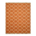 thumbnail image 3 of EORC Orange Handmade Polyester Transitional Reversible Moroccan Outdoor Rug, 5' x 8'-Color:Orange,Material:Polyester, 3 of 5
