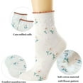 thumbnail image 2 of Zhengup Womens Crew Socks Casual Cotton Cute Socks Fun Novelty Girl Thin Dress Floral Ankle Socks 5 Pack, 2 of 7