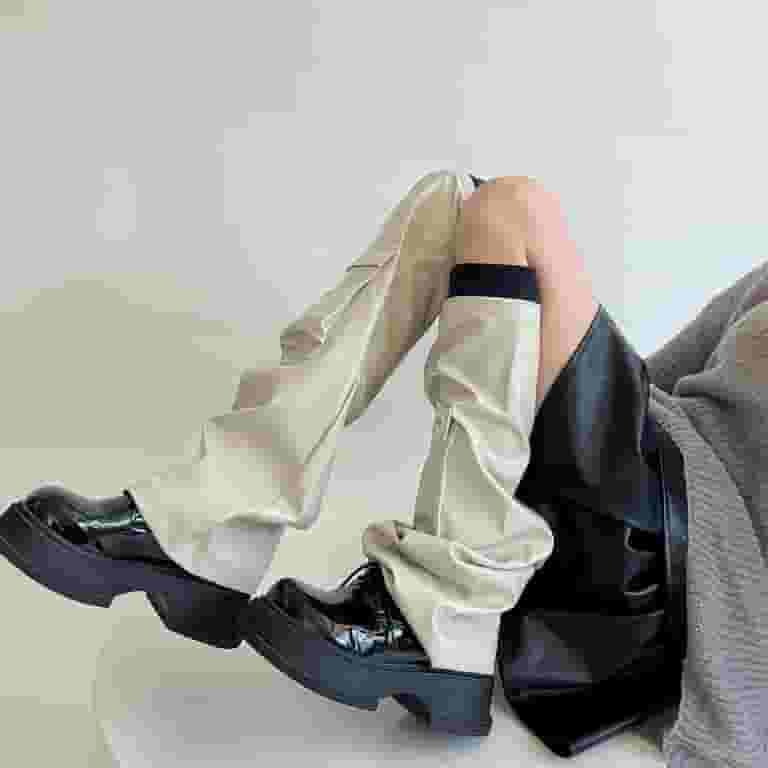 ファッション雑貨・小物その他 DRYROSE LABEL LEG WARMER Women's Leather Leg Warmers Punk Style Flap Pocket Print