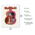 thumbnail image 2 of Hawaii - Hawaiian Ukulele Psychedelic Flower Power Art - Vintage Travel Poster by David Klein c.1960 - Fine Art Rolled Canvas Print (Unframed) 20in x 26in, 2 of 4