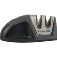 thumbnail image 1 of KitchenIQ 50825 | Diamond Deluxe Edge Grip 2-Stage Knife Sharpener | Black | Coarse & Fine Sharpeners | Compact for Easy Storage | Non-Slip Base | Soft Grip Rubber Handle | Straight & Serrated Knives, 1 of 6