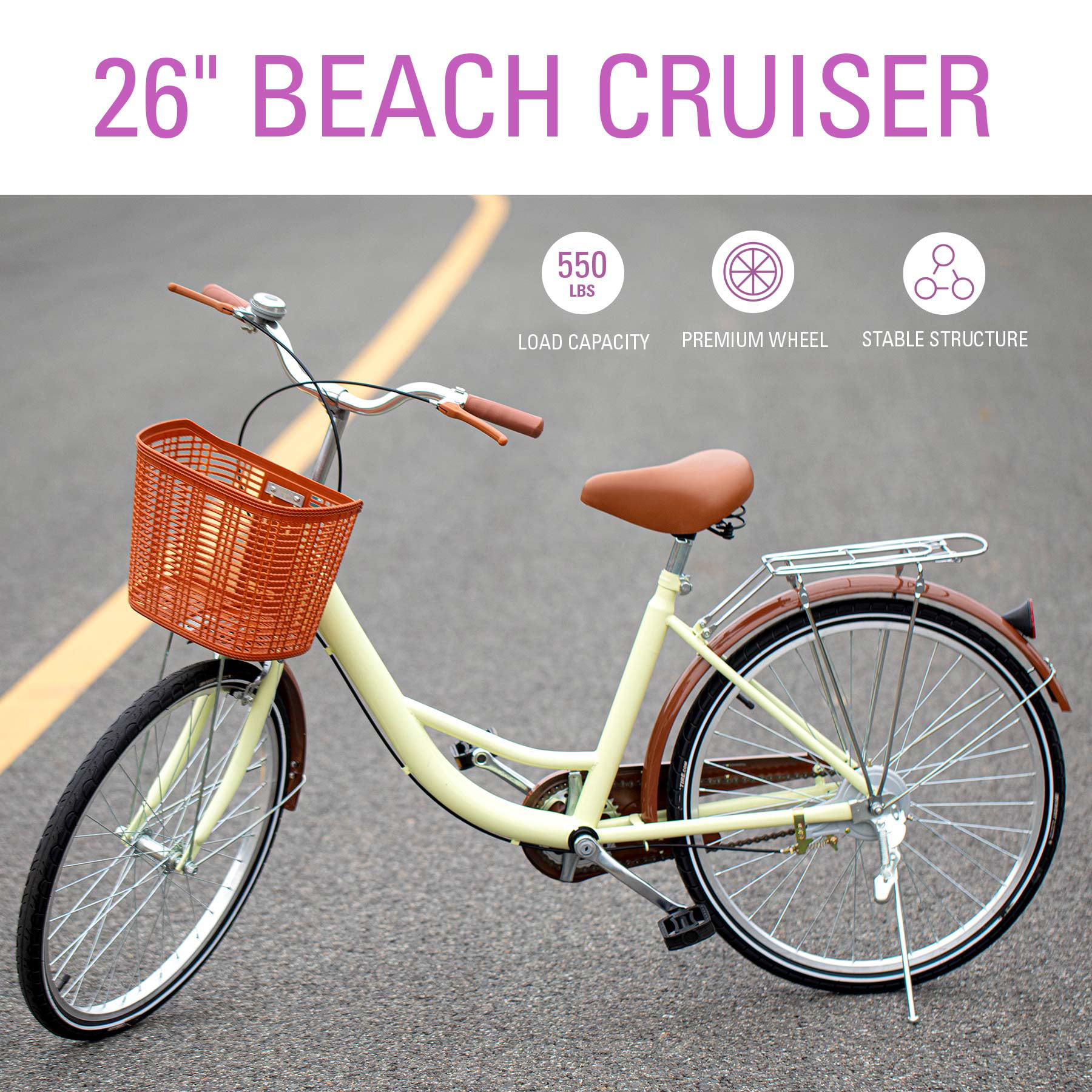 19” FRAME LADIES AMERICAN USA CALIFORNIAN STYLE BEACH CRUISER BIKE 6 SPEED CYCLE 