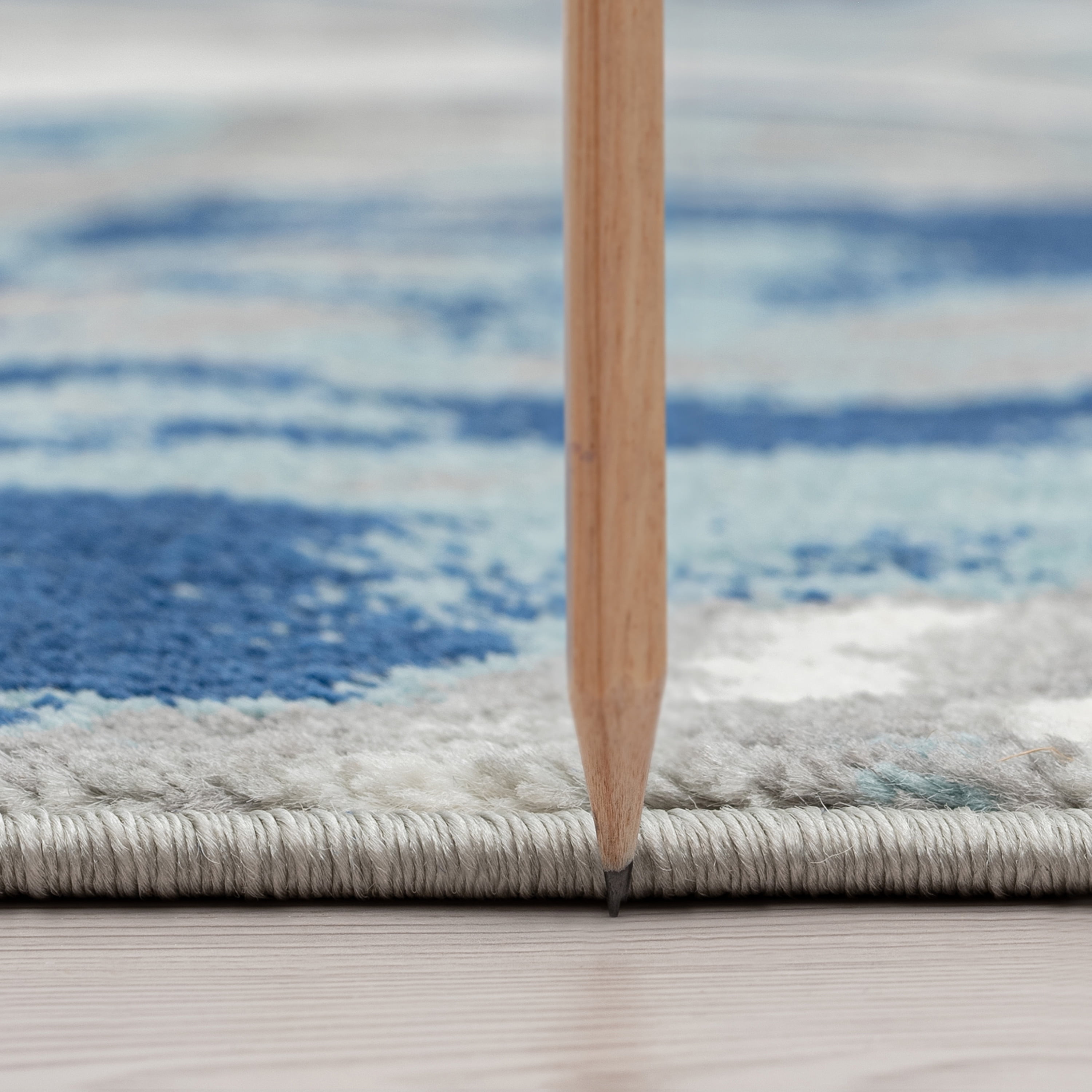 Bliss Rugs Modern Contemporary Abstract Area Rug, Indoor Rugs for Living Room, Dining Room, Bedroom | Blue/Gray, 5' x 8' (5'3''x7'3'')