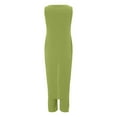thumbnail image 5 of MSJUHEG Two Piece Outfits For Women Fall Outfits 7 Colors Mature Women Suit Suit For Women Slit Sleeveless Loose Blouse Wide Leg Pants Set Slacks For Women Green S, 5 of 6