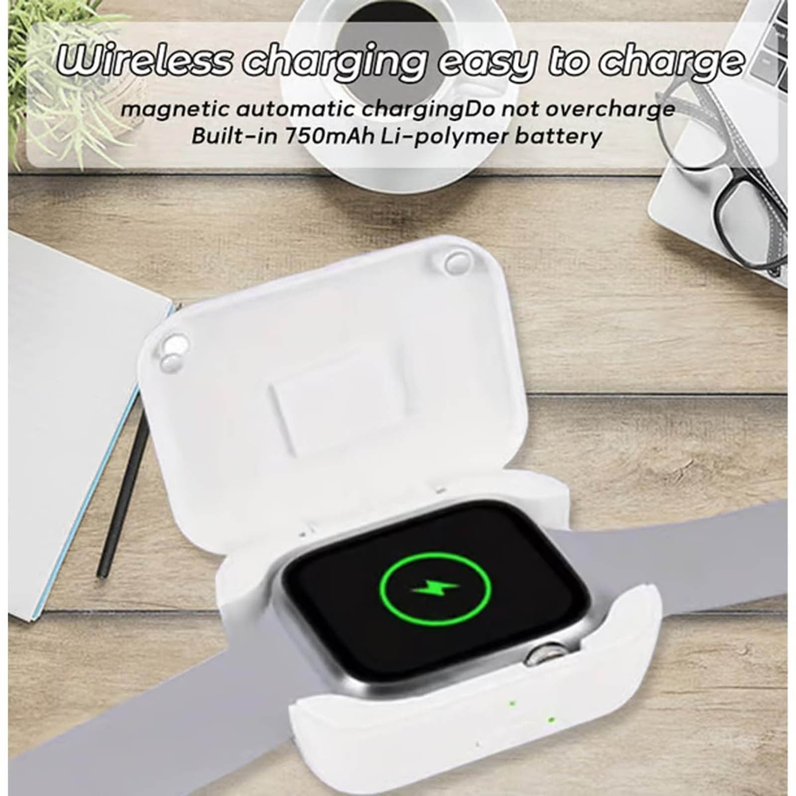 Portable Charger for Apple Watch Wireless Fast Charging Watch 1400mAh Power Bank Travel Charger