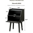 thumbnail image 3 of Mid Century Modern Nightstand Side Table End Table Bedside Table 2-Layer Storage Shelves with Acrylic Door for Bedroom Living Room Black, 3 of 12