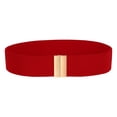 thumbnail image 1 of Cinturón elástico ancho Uxcell para mujeres, banda elástica vintage con hebilla de metal dorado, cinturón ancho para camisas de vestido, rojo, 26.7" a 32.7", 1 of 7