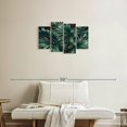 thumbnail image 2 of Elephant Stock Summer Palm Leaves Wall Art - Horizontal Multi Panel Canvas - Living Room Wall Decor - Floral And Botanical Multi Panel - Black And Teal Decor - 30" x 18", 2 of 4