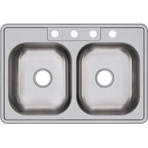 Dayton D233224 Equal Double Bowl Top Mount Stainless Steel Sink