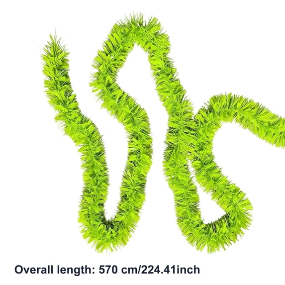 Christmas Garland Lime Green Artificial Lighted Holiday Garland with Warm LEDs for Stair Mantel Balcony 18.7 Feet