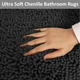 thumbnail image 5 of LQQBOX 3 Pieces Bathroom Rugs, Ultra Soft Non Slip Absorbent Chenille Toilet Bath Mat Set (Dark Gray), 5 of 7