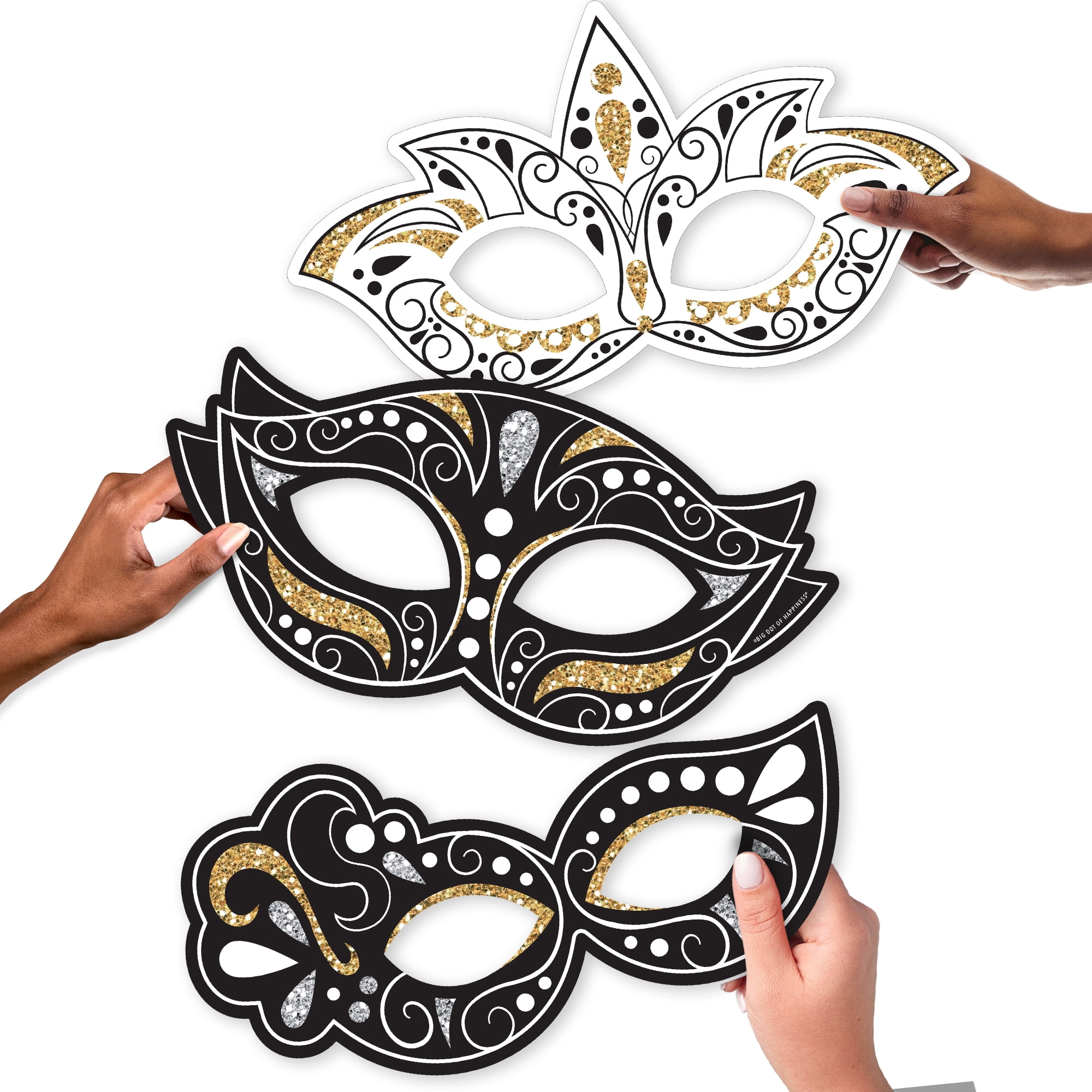 Big Dot Of Happiness Maskerade Geschenkboxen – 12 Stück, Venezianische Masken-Designs, Für Party-Gastgeschenke