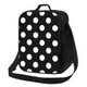 thumbnail image 1 of Disketp Black and White Polka Dot Bolsa Térmica Estampada para Almuerzo, Lonchera para Hombres y Mujeres Adultos, 1 of 7