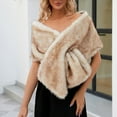 thumbnail image 2 of Clearance! Baberdicy Women Luxurious Winter Faux Superficial Knowledge Scarf Wrap Collar Shruging for Lady Poncho Wedding Dinner Party for Women and Girls Khaki, 2 of 9
