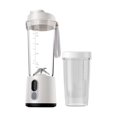thumbnail image 1 of Portable Blender for Smoothies and Shakes, 2 Portable Blender Cups, 17.63 Cordless Personal Small Blender with Straw Brush&Lid, USB-C Rechargeable, Quiet Mini Travel Blender, White, 1 of 5