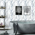 thumbnail image 5 of Caltero Peel and Stick Wallpaper Grey Blue Tree Branch Self Adhesive Wallpaper,17.7" x 590", 5 of 10