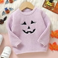 thumbnail image 7 of UngA Toddler Boy Halloween Clothes Toddler Baby Halloween Sweater Sweatshirt Boy Girl Pumpkin Embroidey Cardigan Sweater Long Sleeve Warm Fall Winter Clothes Purple,12-18 Months, 7 of 7