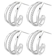 thumbnail image 1 of Par de Aretes Ring01 2Pzas Arco Plata Metal/Circón., 1 of 1
