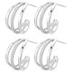 thumbnail image 1 of Par de Aretes Ring01 2Pzas Arco Plata Metal/Circón., 1 of 1