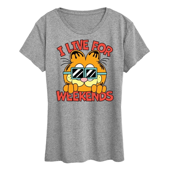 Garfield - I Live For Weekends - Women's Short Sleeve Graphic T-Shirt