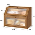 thumbnail image 6 of Bread Box for Kitchen Counter, Large Bamboo Wood Double Layer Bread Box, Wooden Bread Storage Capacity, 6 of 16