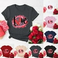 thumbnail image 5 of Jewelreauty Women Valentine's Day Shirts Short Sleeve Letter Heart Graphic T-Shirts Casual Pullover Tunic Tops (S, A Red), 5 of 5