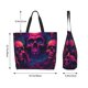 thumbnail image 5 of Disketp Purple-Red Skull Bolsa Tote Estampada para Mujer, Bolso de Hombro y de Mano para Compras y Viajes, 5 of 8