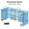 thumbnail image 3 of Timate U3 U Shape Garment Rack , Expandable Industrial Pipe Clothing Rack Wall Mounted Closet,Black, 3 of 9