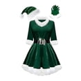 thumbnail image 5 of Women's Christmas Green Court Dress Elegant Holiday Gown for Parties and Cosplay, 5 of 5