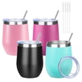 thumbnail image 1 of Juego de vasos de vino de acero inoxidable de doble pared YEBTS Life de 12 oz, 1 of 6