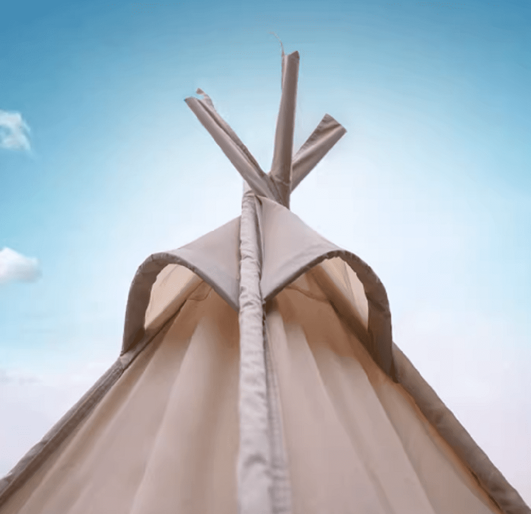 Outdoor Indian Pyramid Tent 3-4 Person Camping Tent with 300D Oxford Fabric Waterproof Luxury Glamping Tent for Family Camping & Outdoor Trips Teepee tent