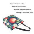 thumbnail image 3 of FORMRS Womens Canvas Tote Bag with Zipper Inner Pocket Shoulder Handbag, Blue Apple Pattern, 3 of 7