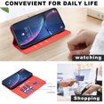 thumbnail image 4 of Wallet Case for Samsung Galaxy S24 Ultra, RFID Blocking 3 Card Holders & Cash Slot | Kickstand | Shockproof TPU Inner Shell | PU Leather | Magnetic Closure | Protective Flip Folio Cover,Red, 4 of 8