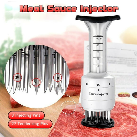 Yeacher Meat Injector Syringe Meat Tenderizer Tool Marinade Injector Sauce Injector Syringe for Steak Chicken Beef Pork Lamp