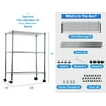 3 Shelf Shelving Storage Units with Wheels, Wire Heavy Duty Shelves for
