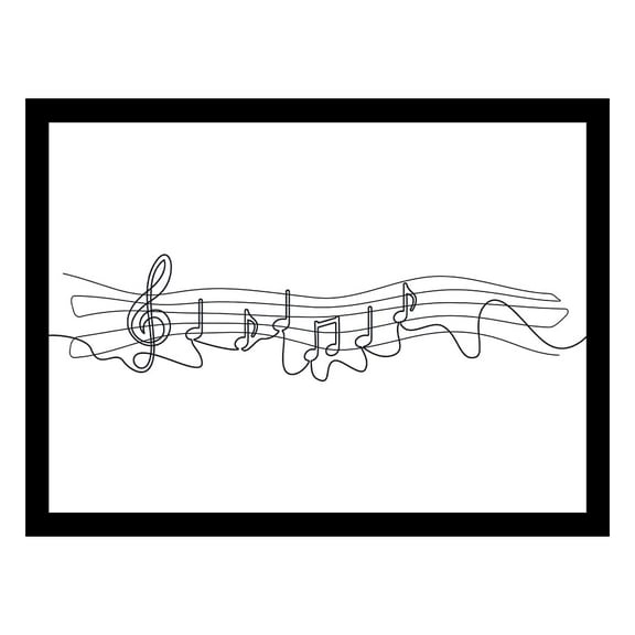 MUSIC NOTES LINE ART Framed Print