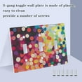 thumbnail image 3 of Yayeee Toggle Light Switch Wall Plate 3-Gang 6.37"x4.48" Decorative Outlet Cover, Green Colorful Circles, 3 of 7