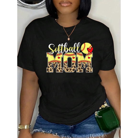 Softball Mama Mom Mother Mother's Day Cheering Boy Men Women T-Shirt