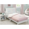 thumbnail image 3 of Delta Children 4-Piece Girls Toddler Bedding Set Collection | Includes: Fitted Sheet, Flat Top Sheet w/ Elastic Bottom, Fitted Comforter w/ Elastic Bottom, Pillowcase | Flutter| Pink, 3 of 6