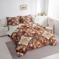 thumbnail image 3 of jejeloiu Ancient Bohemian Floral 7 Pieces Bedding Comforter Set,Brown Beige Full Bedding Set For Adults Reversible, 3 of 8