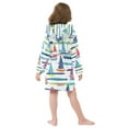 thumbnail image 7 of FORMRS Niños Bathrobe Unisex Hooded Robe Soft Plush Pajamas Sleepwear, Size 2-3T, Colorful Sailboats, 7 of 7